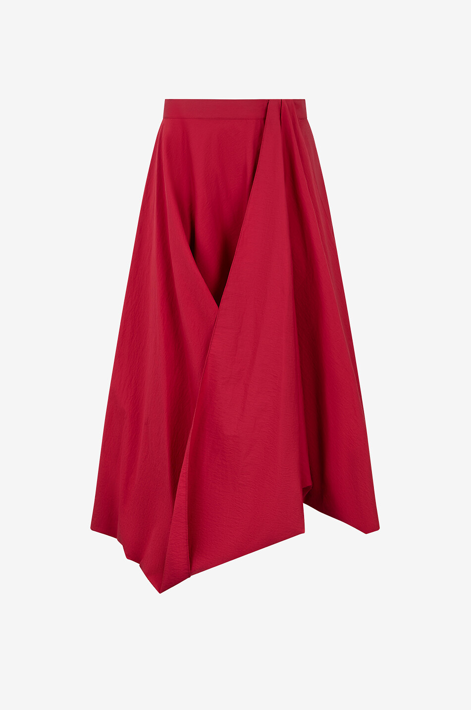 BRUNELLO CUCINELLI Bubble Hem draped techno poplin skirt Women RED 1