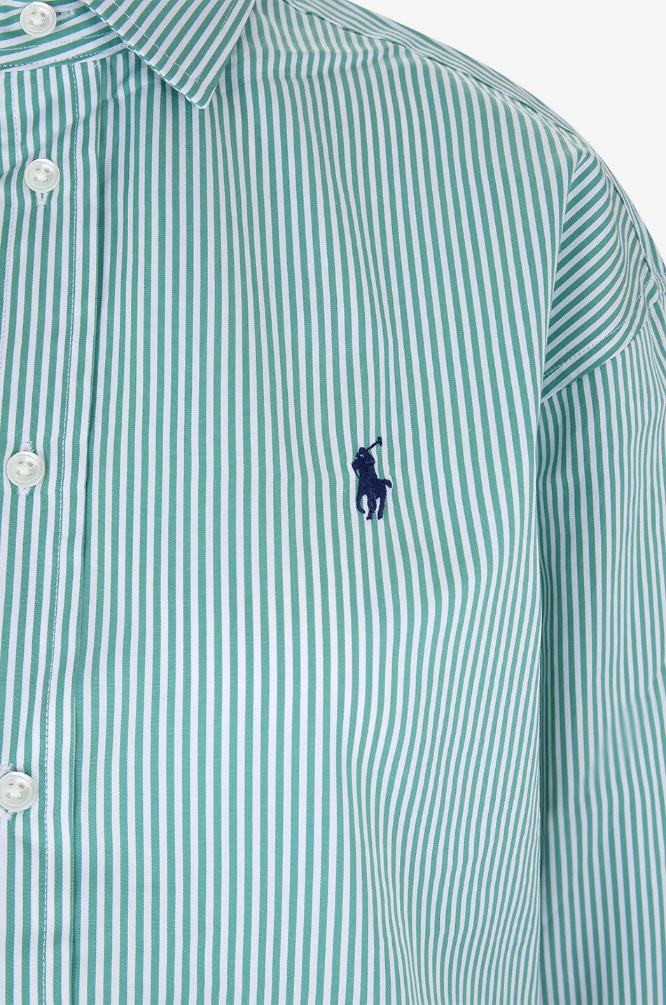 POLO RALPH LAUREN Pony striped relaxed shirt Women GREEN 4
