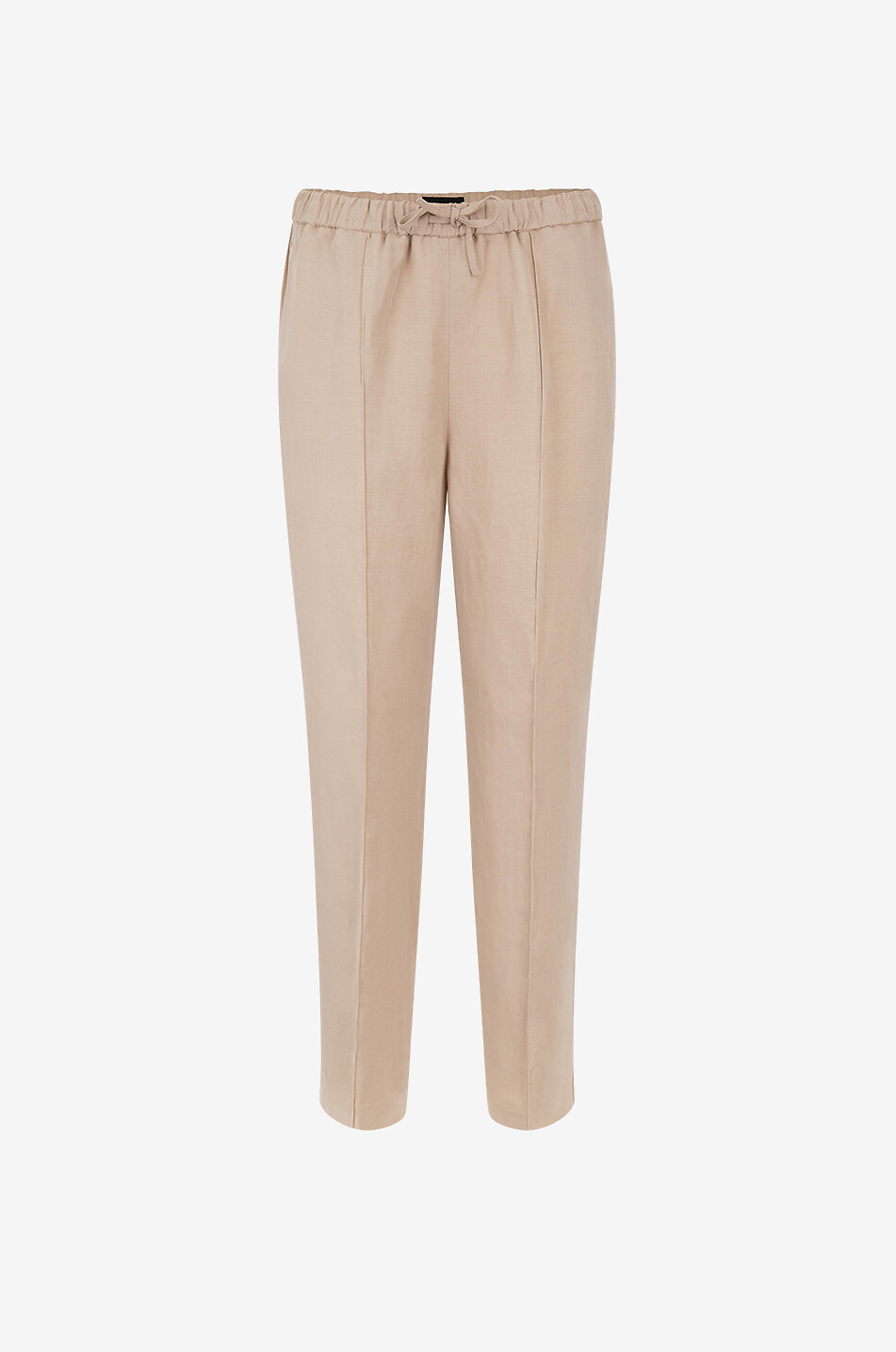 FABIANA FILIPPI Viscose and linen twill jogger fit tapered trousers Women BEIGE 1