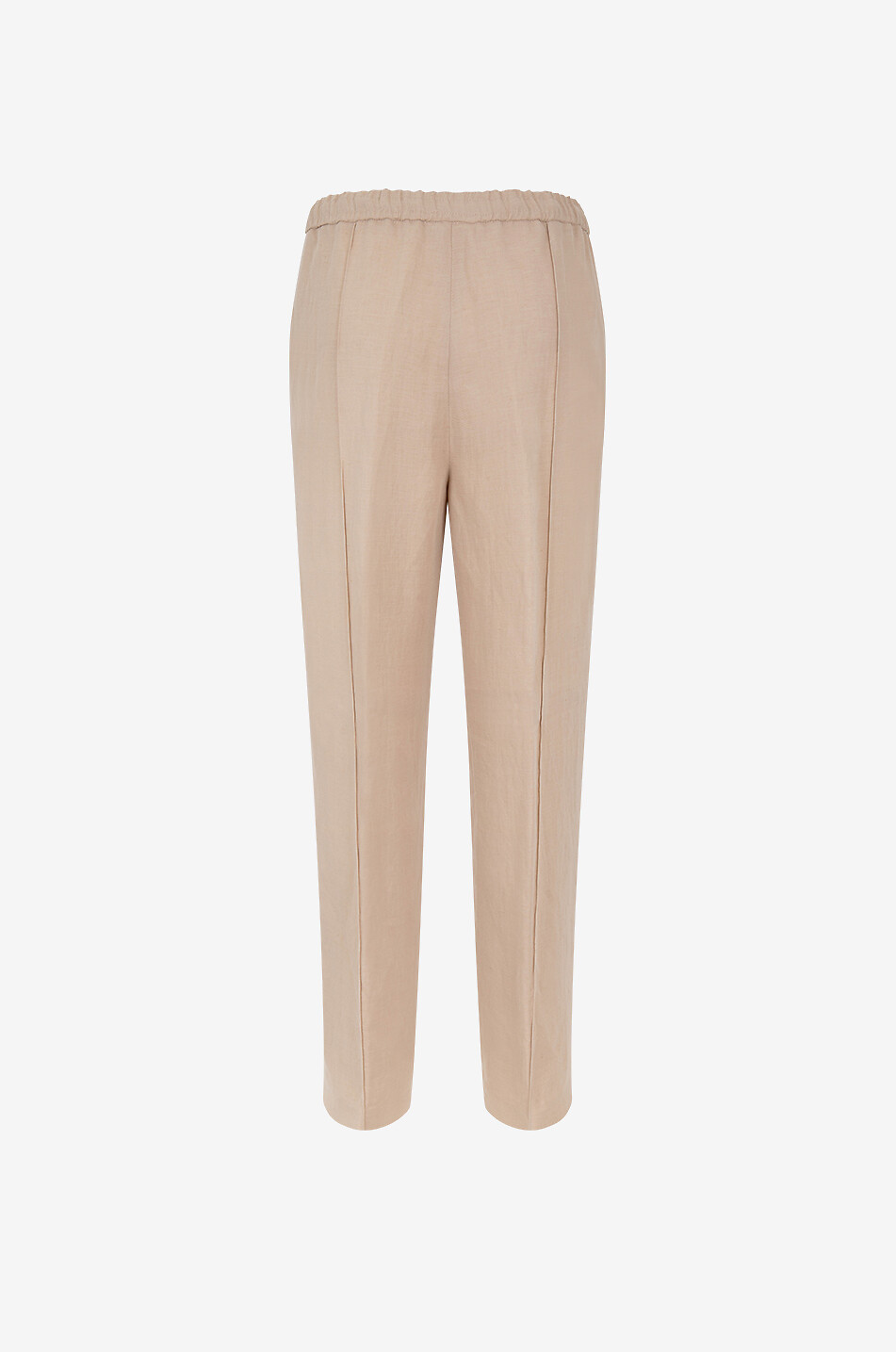 FABIANA FILIPPI Viscose and linen twill jogger fit tapered trousers Women BEIGE 2