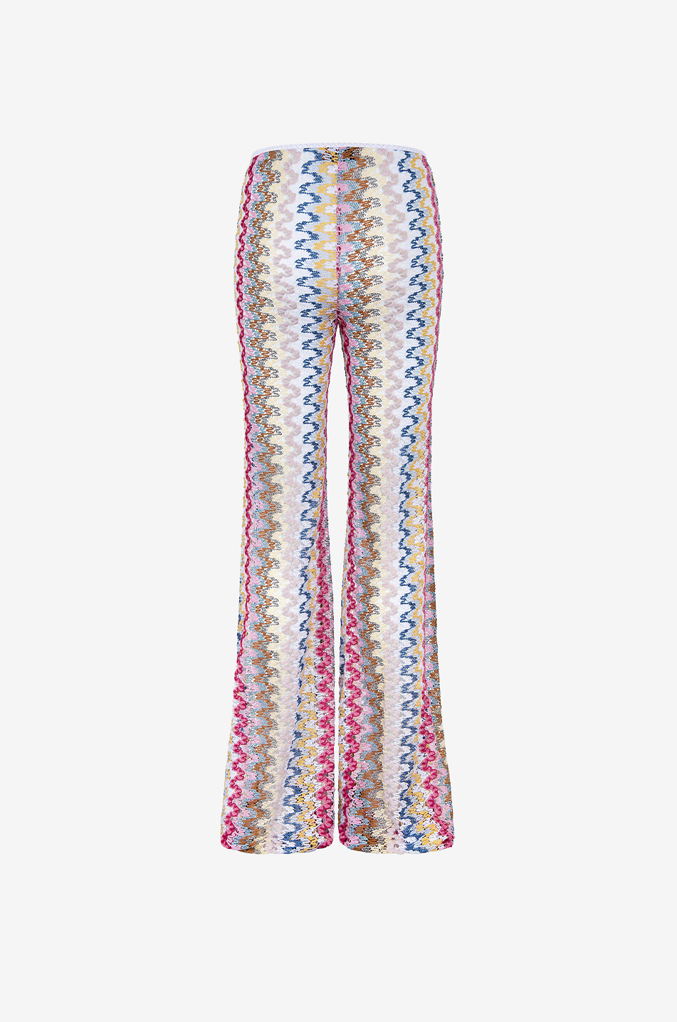MISSONI Flared zigzag knit trousers Women MULTI COLOURED 2