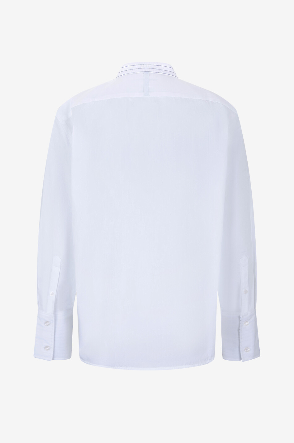 VICTORIA BECKHAM Chemise boxy bi-matière à rayures Cropped Tuxedo Femme BLANC 2