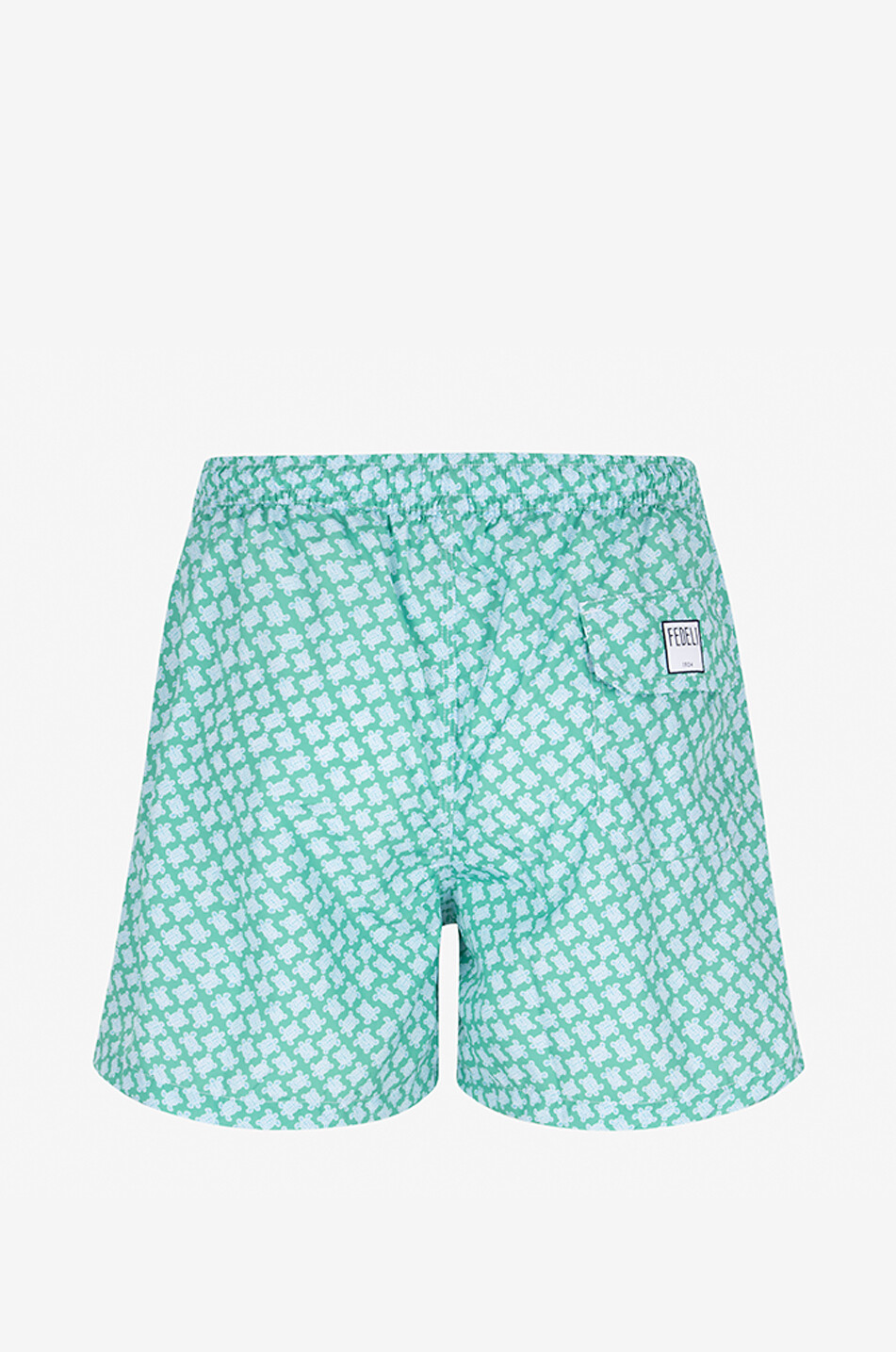 FEDELI Short de bain imprimé tortues Madeira Homme VERT CLAIR 2