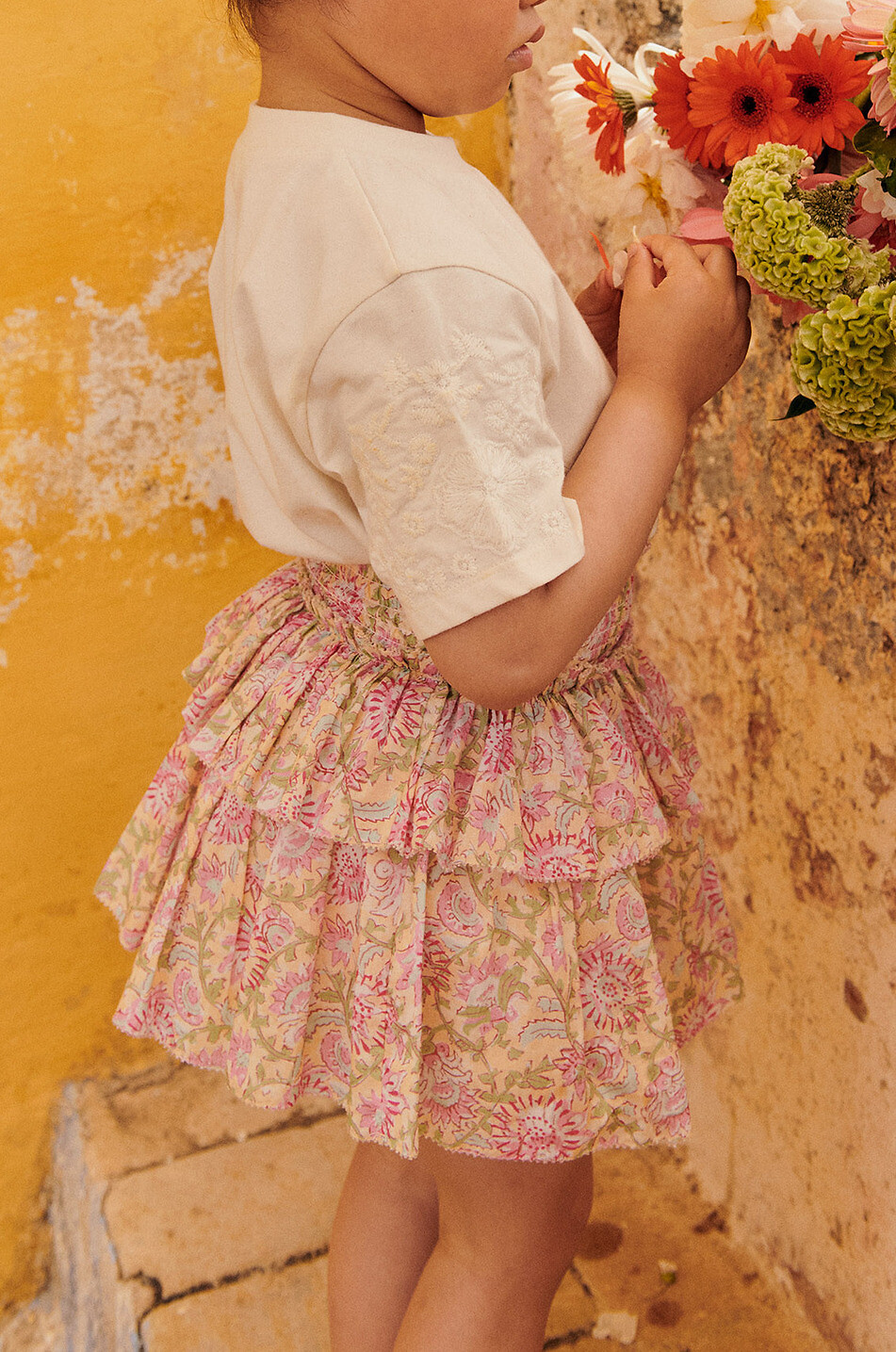 LOUISE MISHA Jupe en coton biologique enfant Roumia Fille ROSE 3