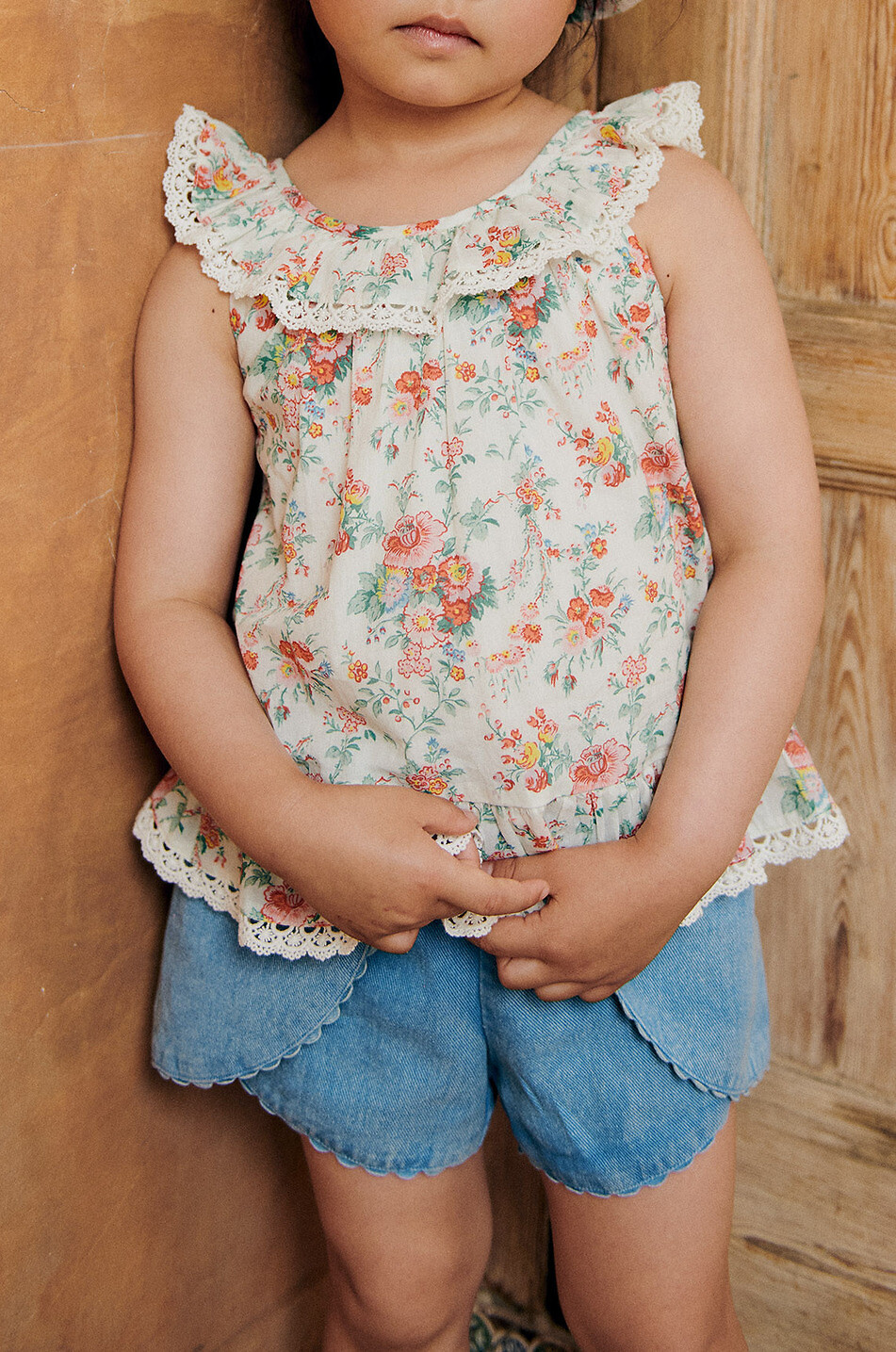 LOUISE MISHA Top sans manches en coton biologique enfant Zelie Fille BLANC CASSE 2