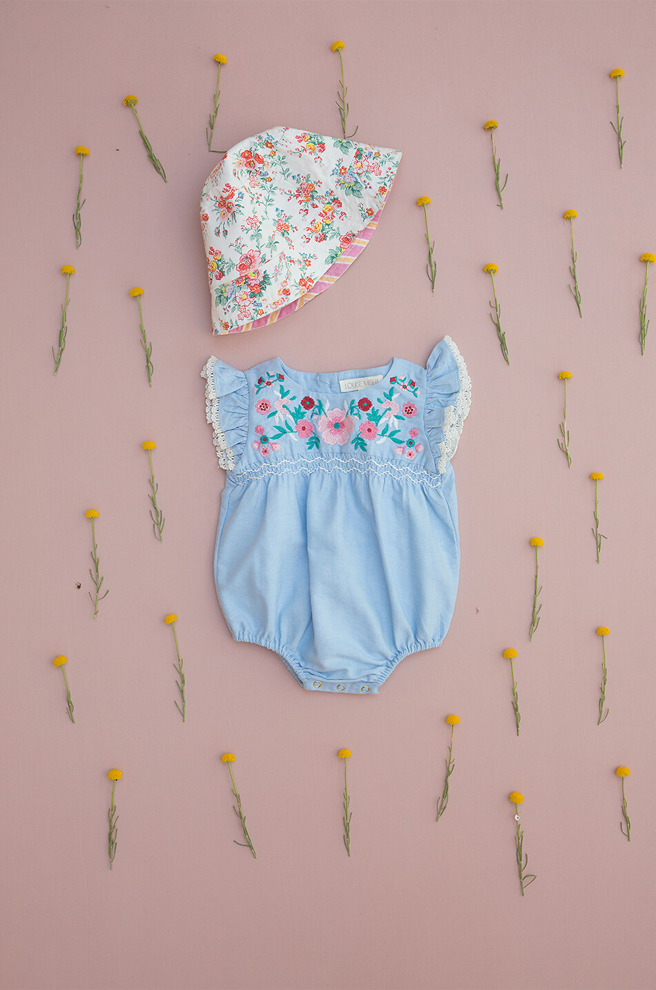LOUISE MISHA Nusha organic cotton baby romper Baby LIGHT BLUE 2
