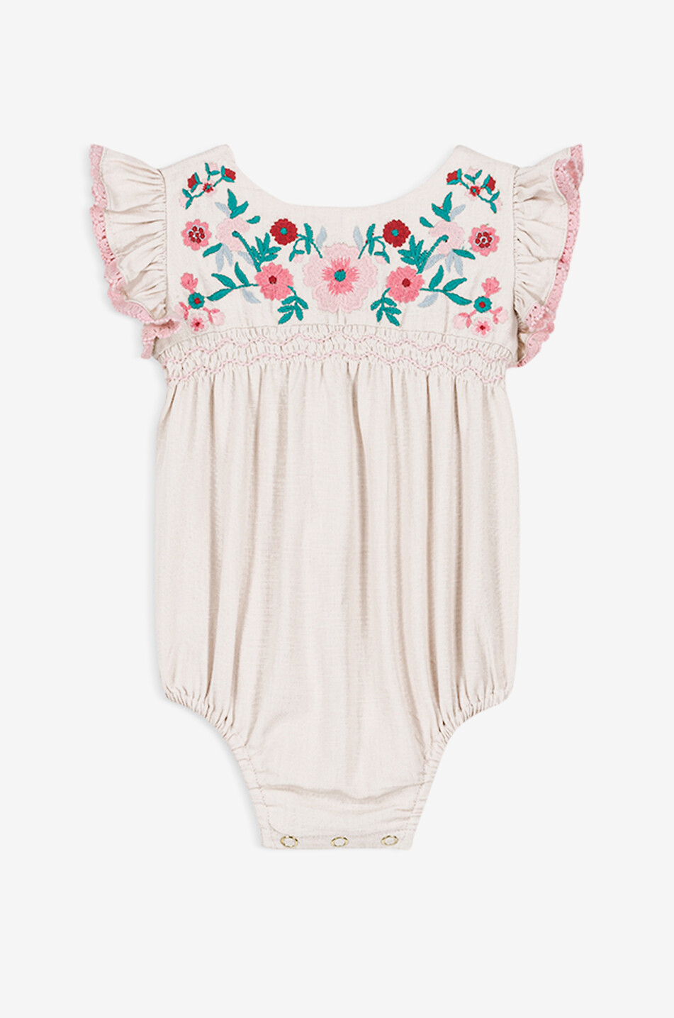 LOUISE MISHA Nusha organic cotton baby romper Baby EGGSHELL 1