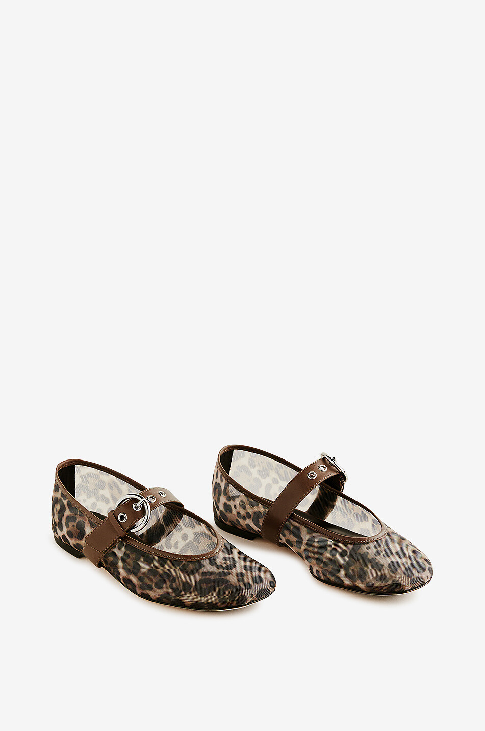 REFORMATION Bethany 05 leopard mesh Mary Jane ballet flats Women MULTI COLOURED 2