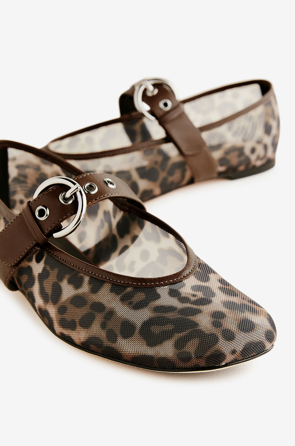 REFORMATION Bethany 05 leopard mesh Mary Jane ballet flats Women MULTI COLOURED 4