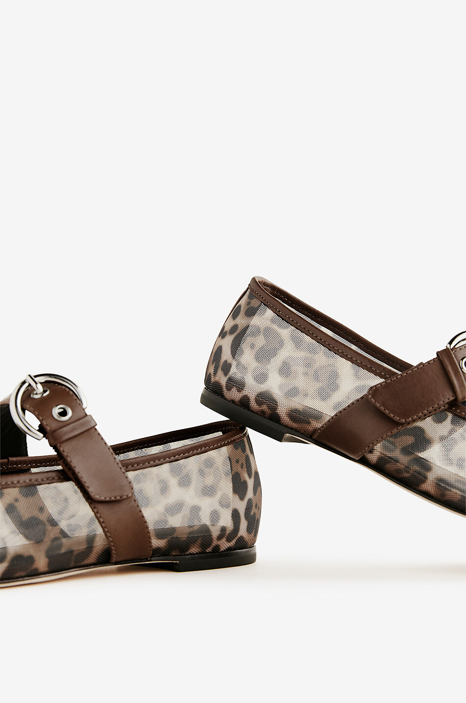 REFORMATION Bethany 05 leopard mesh Mary Jane ballet flats Women MULTI COLOURED 5