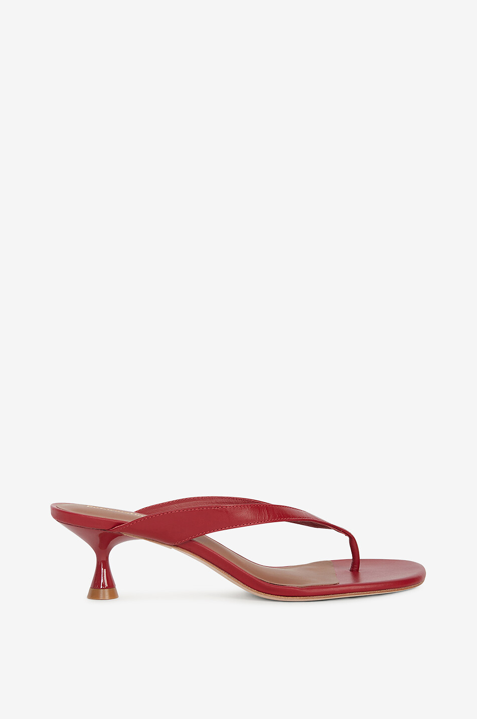 Glattleder-Zehenpantoletten mit Absatz Sophie 50