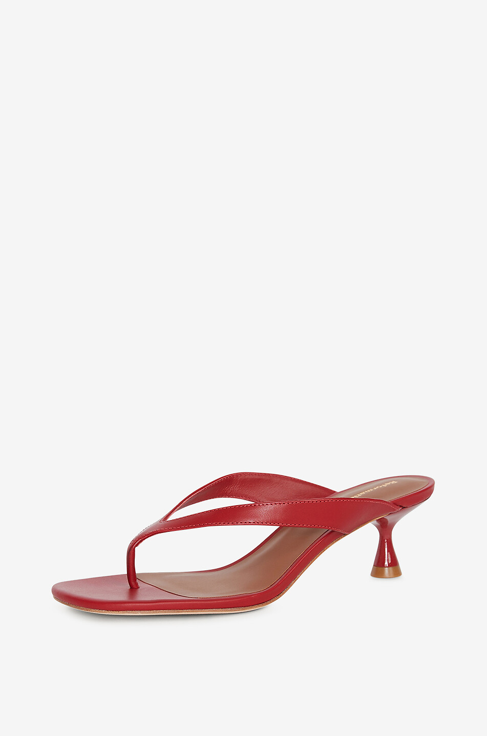 REFORMATION Mules en cuir lisse à bride orteil et talon Sophie 50 Femme ROUGE 5