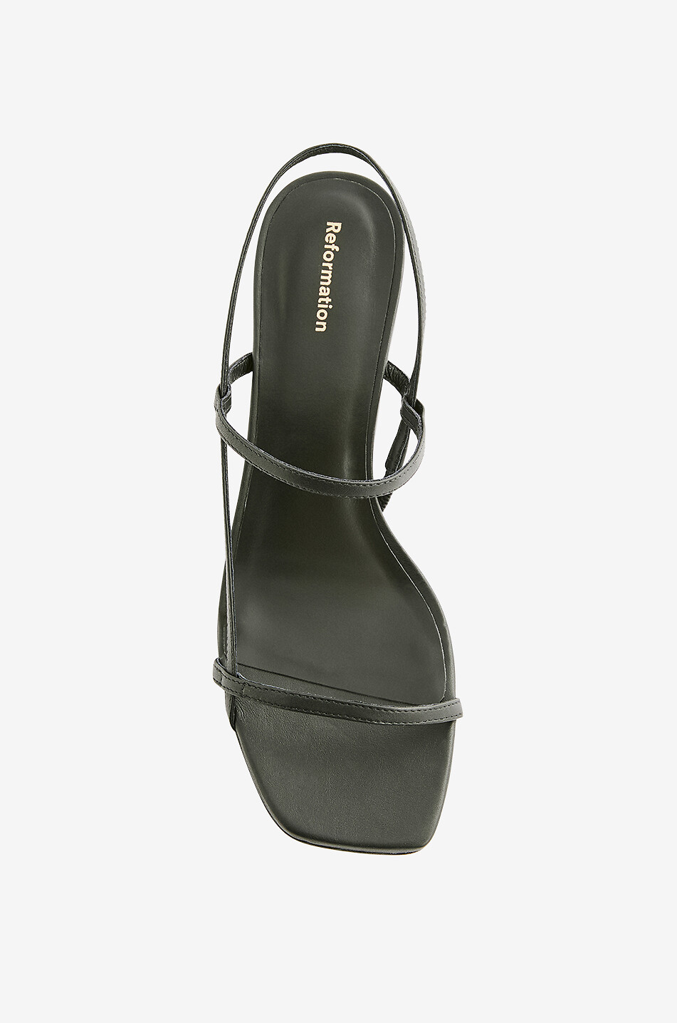 REFORMATION Sandales à talon en cuir lisse Serenity 50 Femme NOIR 4