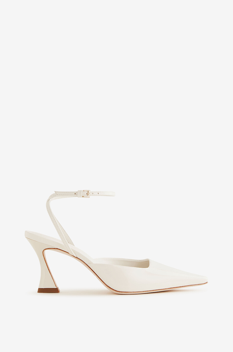 REFORMATION Natasha 75 patent leather pumps with ankle straps Women WHITE 1