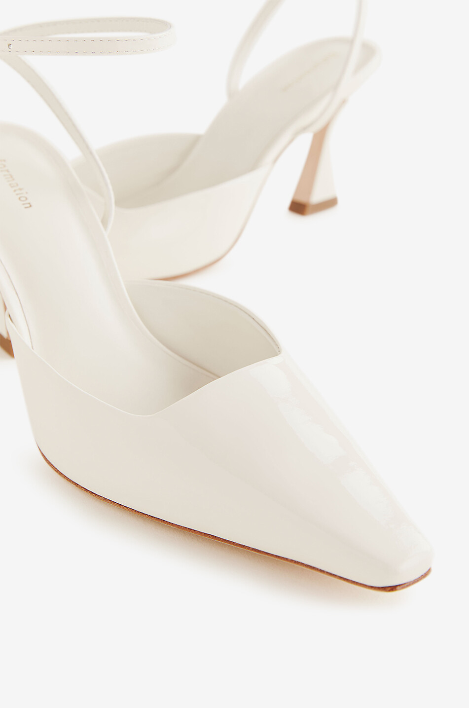 REFORMATION Natasha 75 patent leather pumps with ankle straps Women WHITE 2