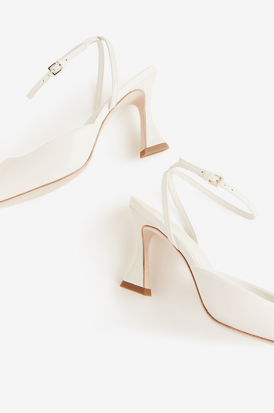 REFORMATION Natasha 75 patent leather pumps with ankle straps Women WHITE 4