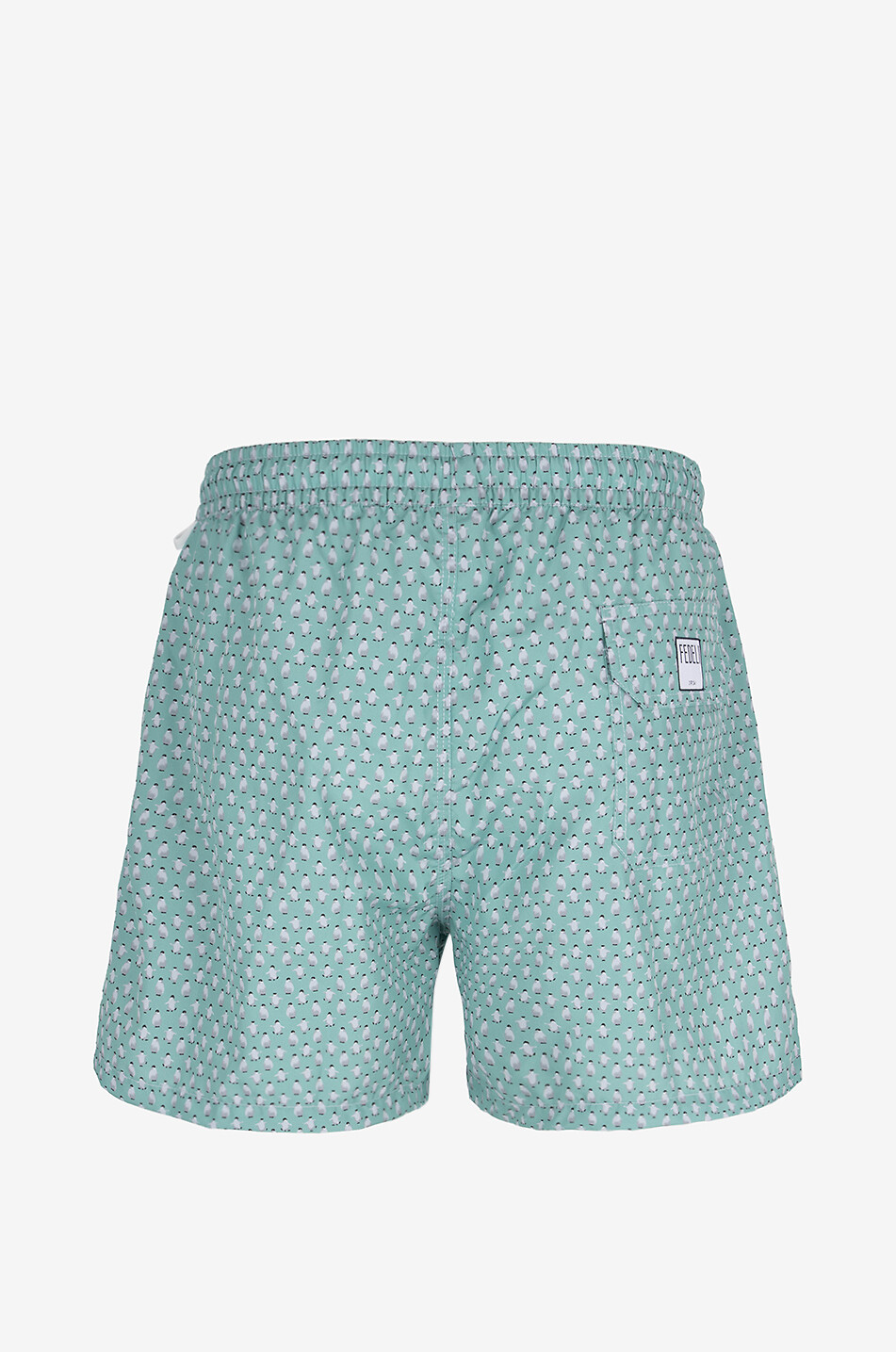 FEDELI Madeira penguin printed swim shorts Men LIGHT GREEN 2