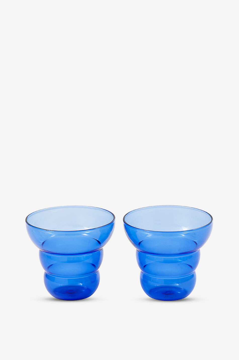 POLS POTTEN Mizu Kiri set of 2 glass tumblers Home BLUE 1