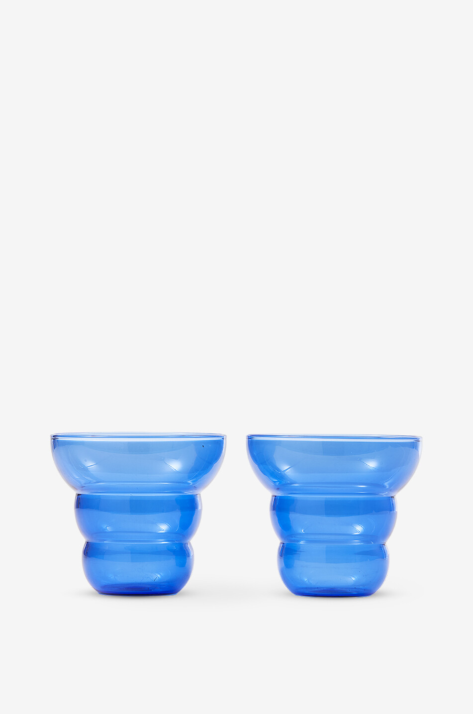 POLS POTTEN Mizu Kiri set of 2 glass tumblers Home BLUE 5