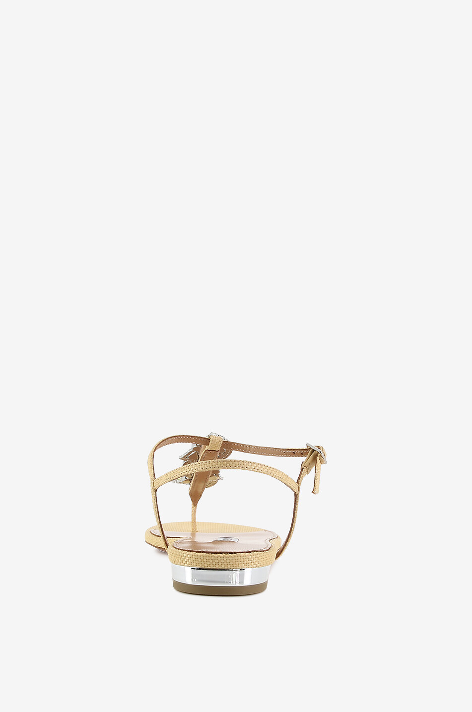 Sandales plates en raphia et cristaux Gin Tonic