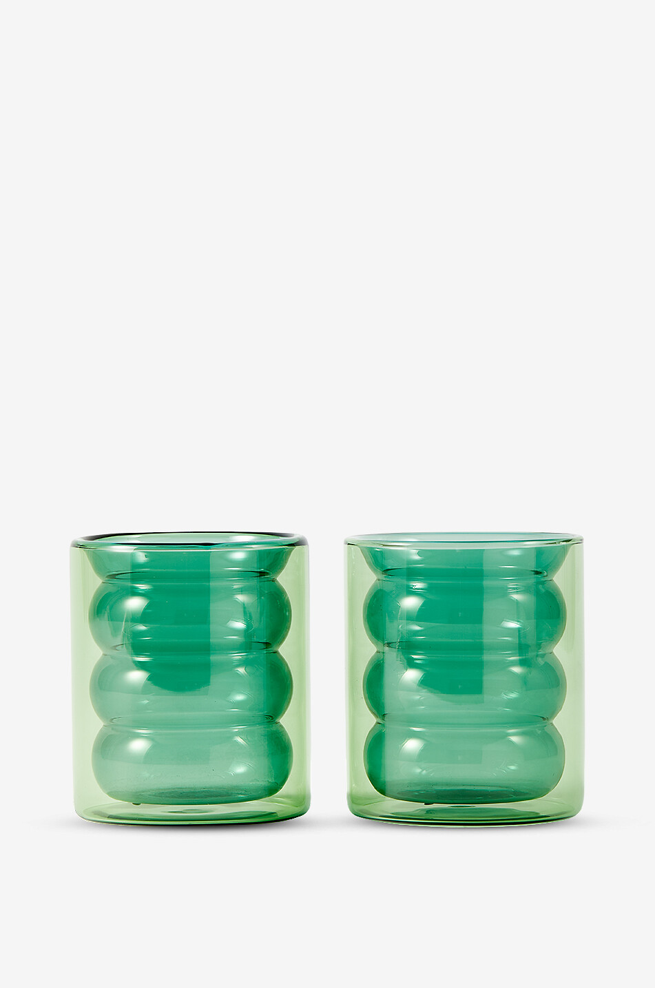 POLS POTTEN Lot de 2 verres à eau Chubby Maison VERT 6