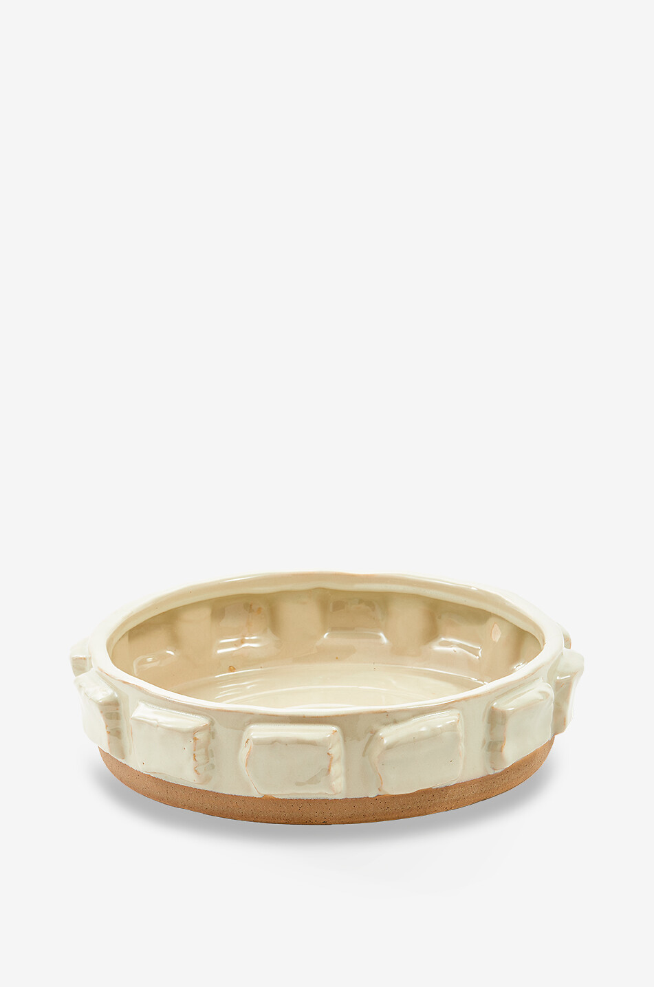 Structure glazed stoneware decorative bowl