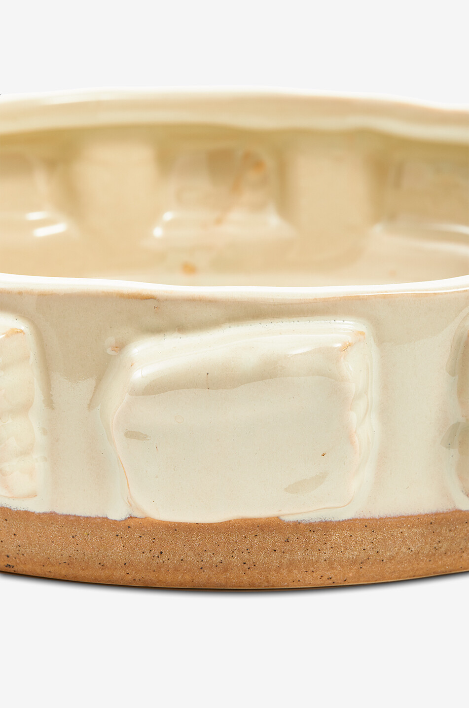 POLS POTTEN Structure glazed stoneware decorative bowl Home WHITE 3