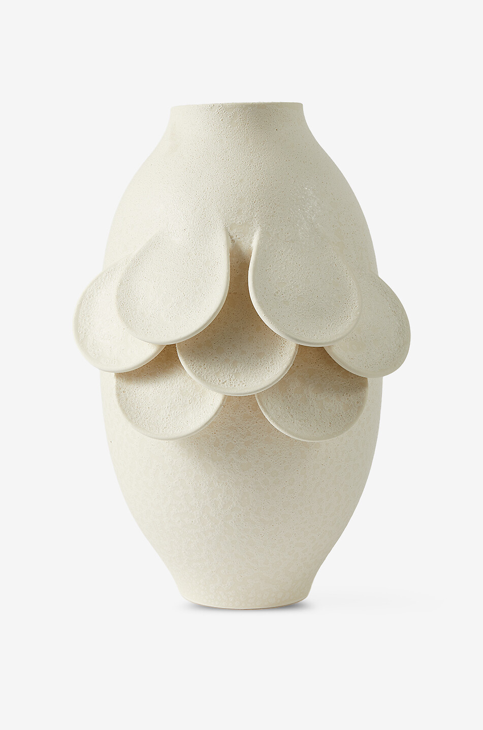 POLS POTTEN Steinzeug-Vase Quillie - M Haus WEISS 1