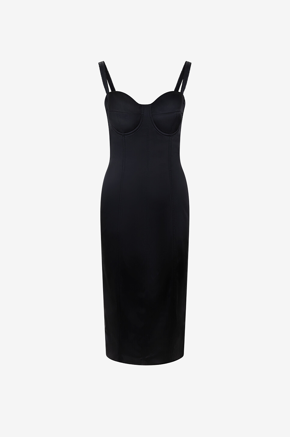 DOLCE & GABBANA Midilanges Satin-Korsett-Kleid Damen SCHWARZ 1