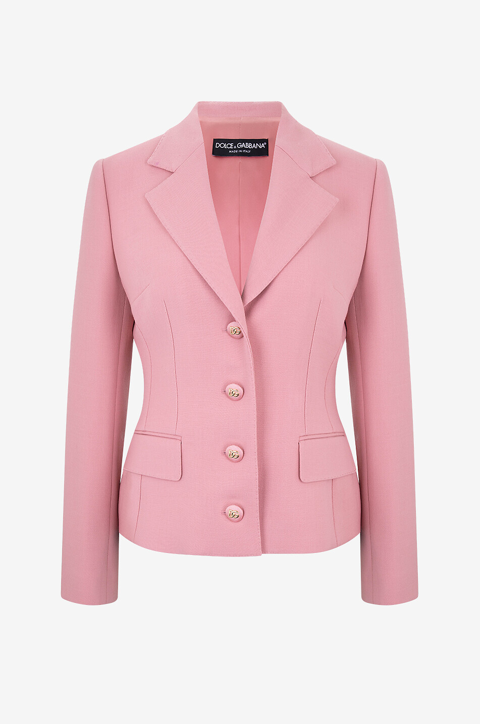 DOLCE & GABBANA Dolce single-breasted cinched wool crepe blazer Women PINK 1