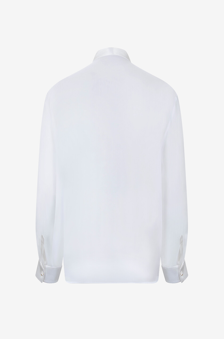 DOLCE & GABBANA Seidenmusselin und -satinhemd mit Schluppe Damen WEISS 2
