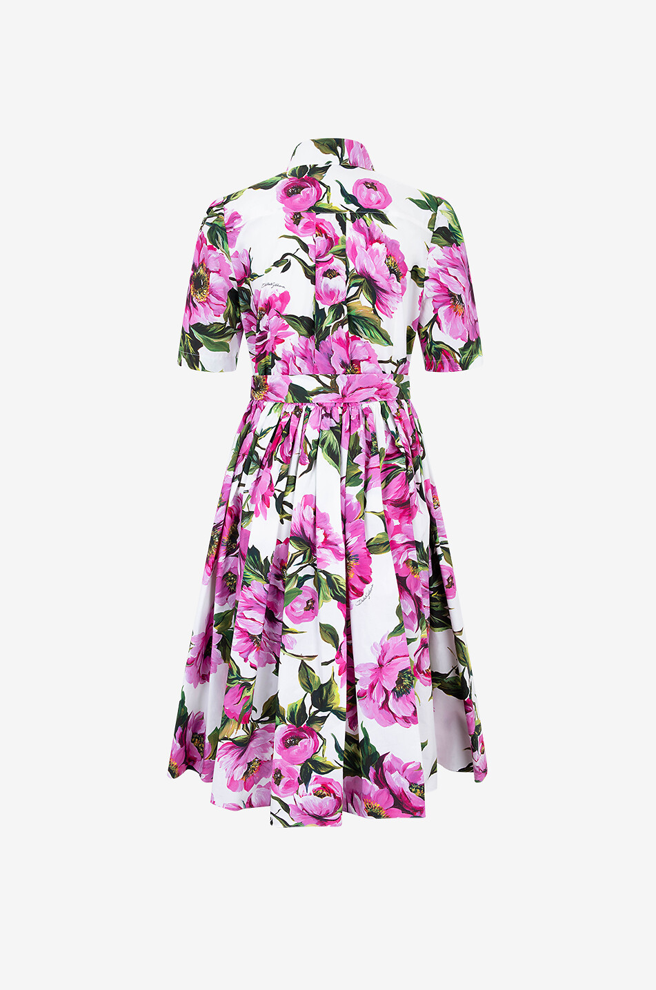 DOLCE & GABBANA Popeline-Midihemdkleid Pfingstrosen Damen BUNT 2