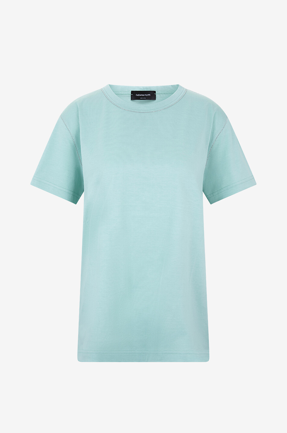 Tシャツ・カットソー FABIANA FILIPPI Woman T-Shirt Mint JED265F278L189 6161 Tulle-embellished sleeveless boxy T-shirt - FABIANA FILIPPI