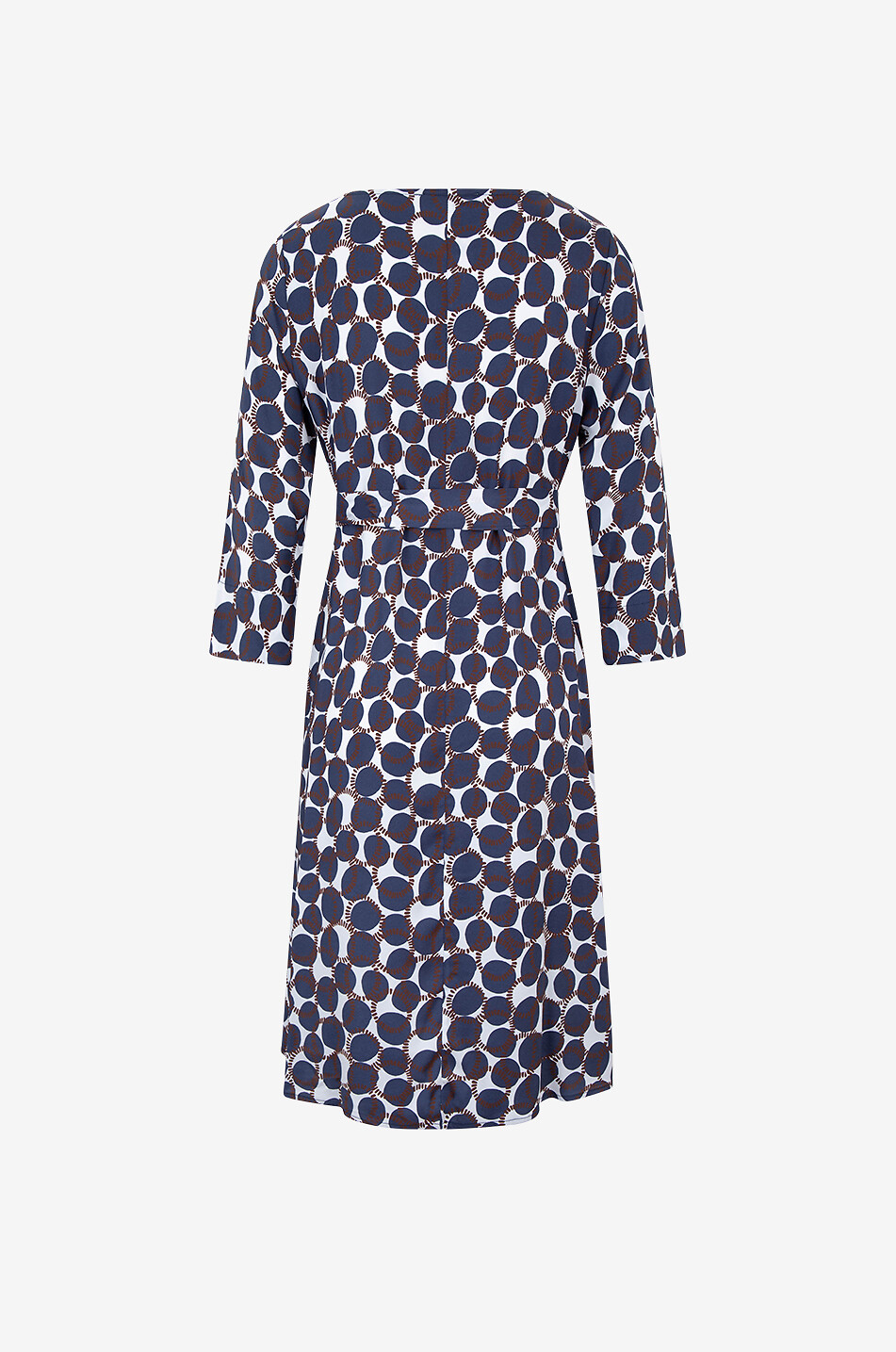 YC MILANO Kurzes Crêpe-Kleid mit Gürtel und Geo-Print Damen DUNKELBLAU 2