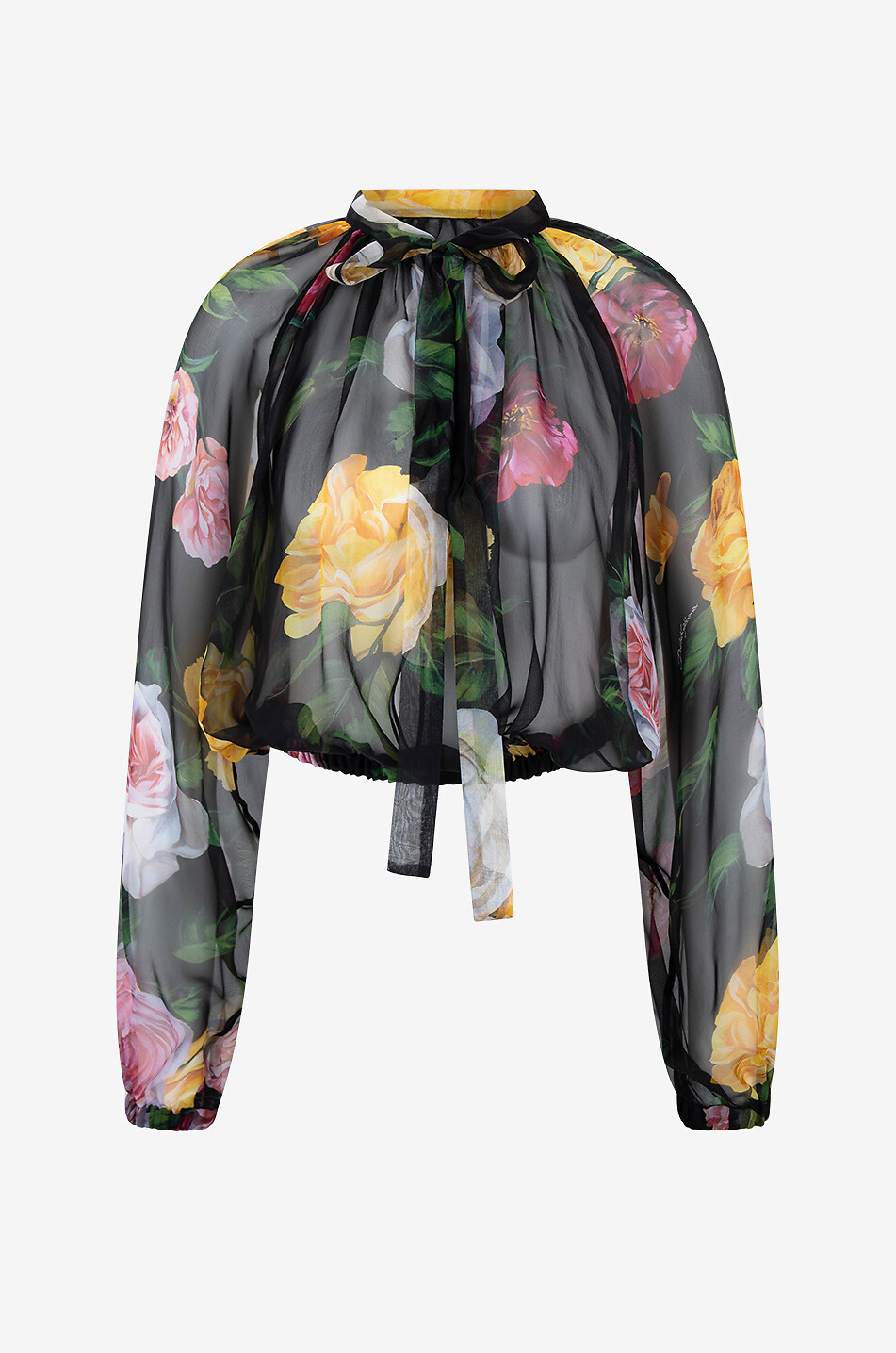Peony & Roses silk chiffon blouse