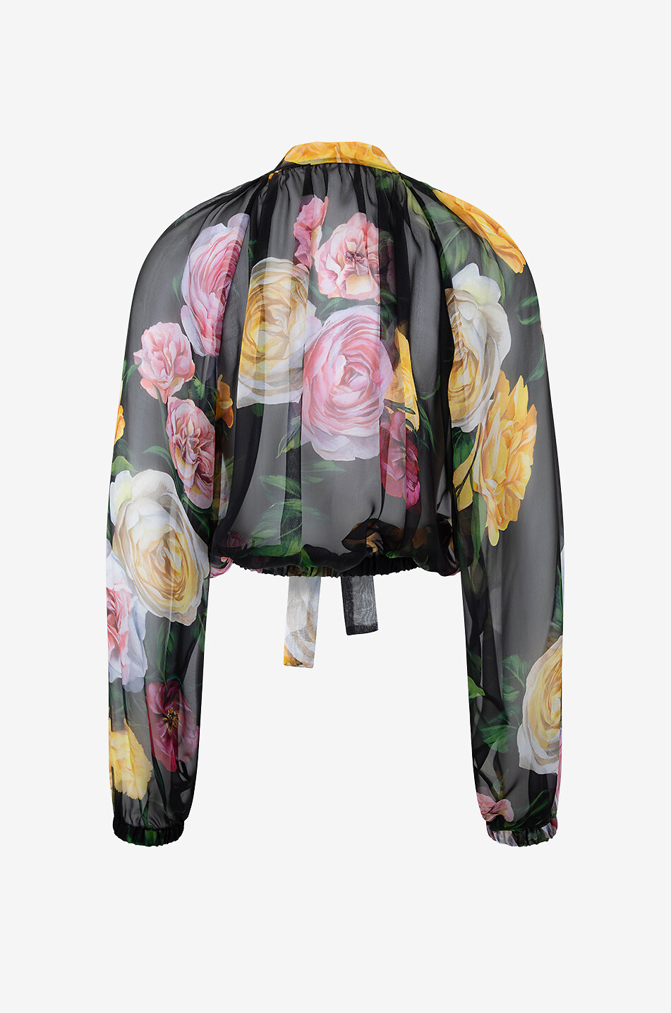 DOLCE & GABBANA Peony & Roses silk chiffon blouse Women BLACK 2