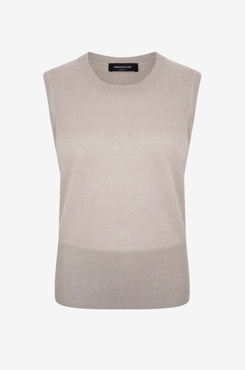 Feiner ärmelloser Pullover aus Baumwolle und Leinen