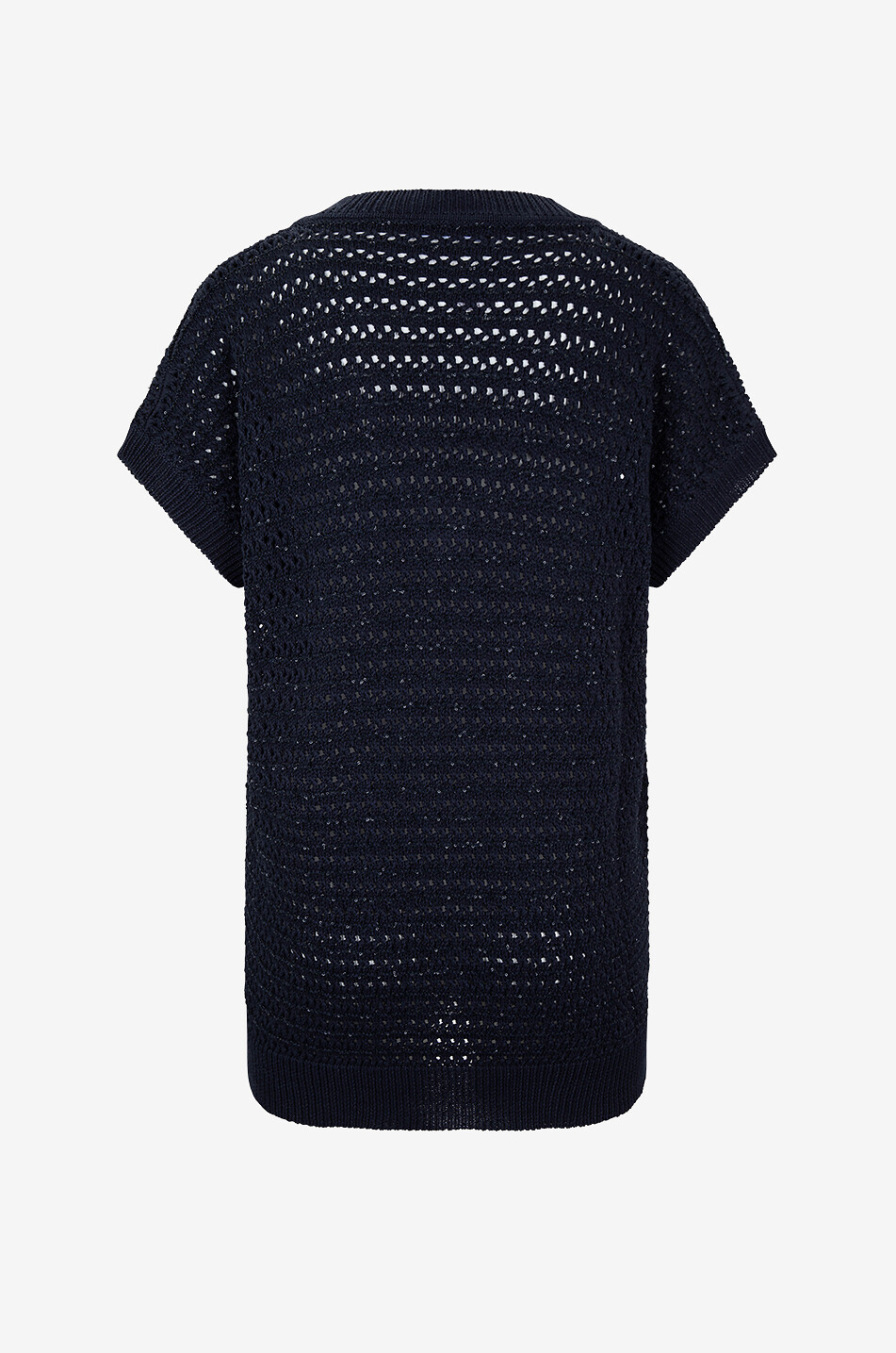 FABIANA FILIPPI Pull oversize ajouré sans manches en coton et sequins Femme BLEU FONCE 2