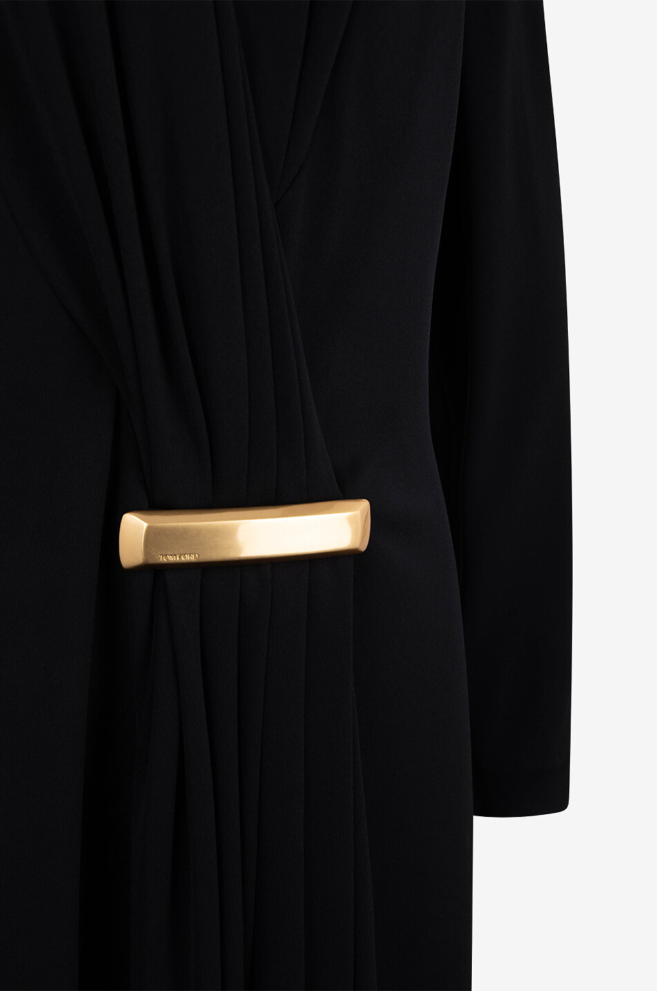 TOM FORD Drapiertes Minikleid in Wickeloptik mit Spange Damen SCHWARZ 3