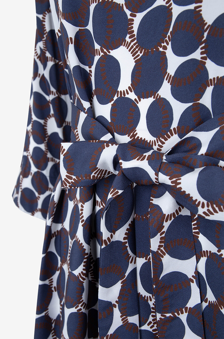 YC MILANO Kurzes Crêpe-Kleid mit Gürtel und Geo-Print Damen DUNKELBLAU 6
