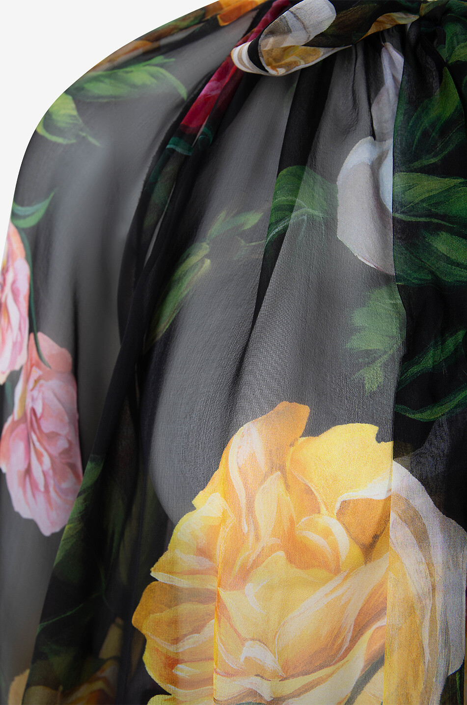DOLCE & GABBANA Peony & Roses silk chiffon blouse Women BLACK 3