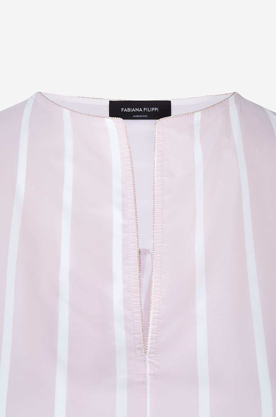 FABIANA FILIPPI Top oversize en taffetas rayé Filo Diamanté Femme BLANC 3