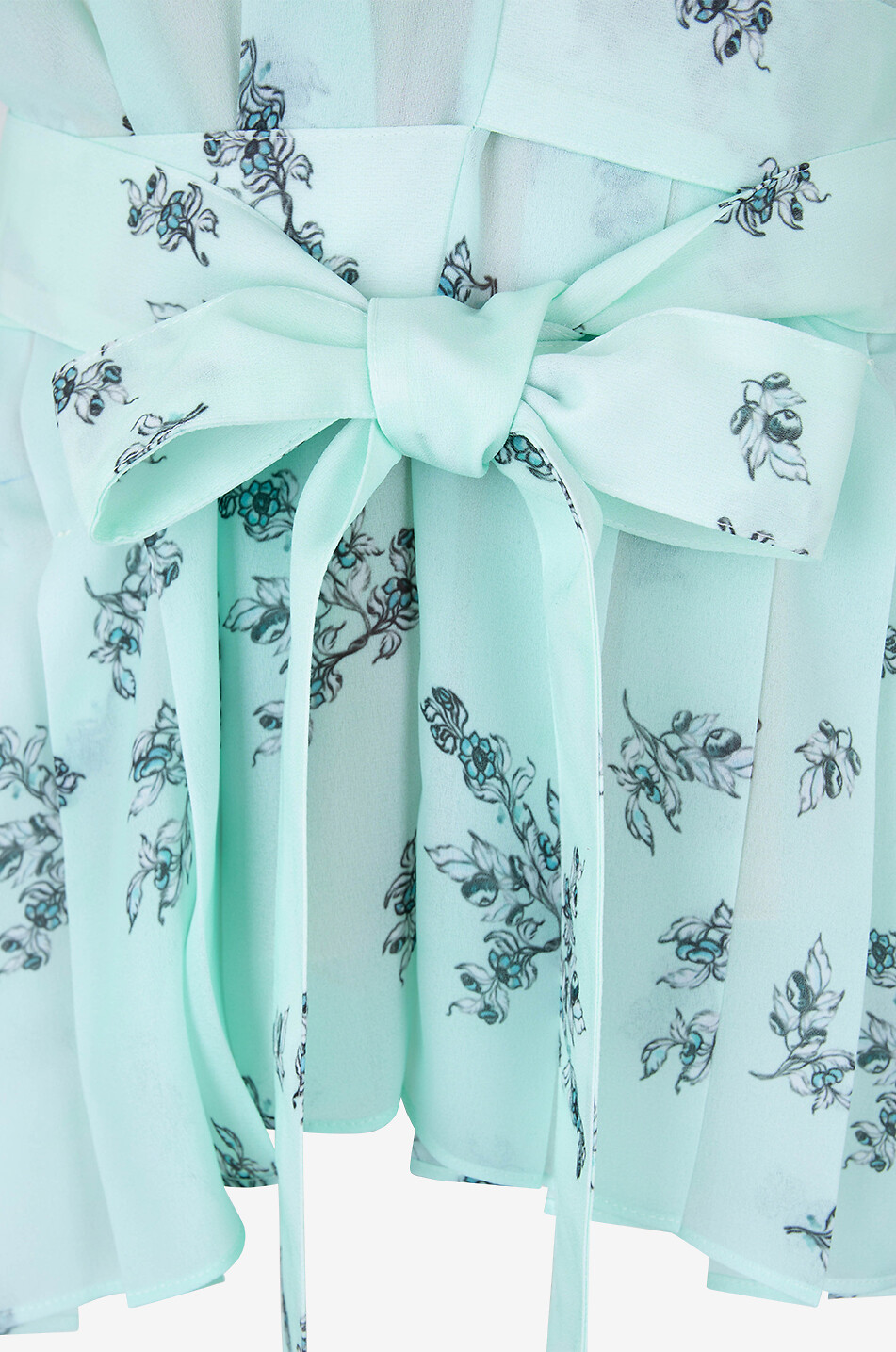 FABIANA FILIPPI Top portefeuille plissé en mousseline fleurie Femme VERT CLAIR 3