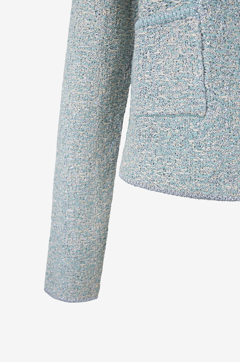 Verkürzter glitzernder Cardigan in Tweed-Optik