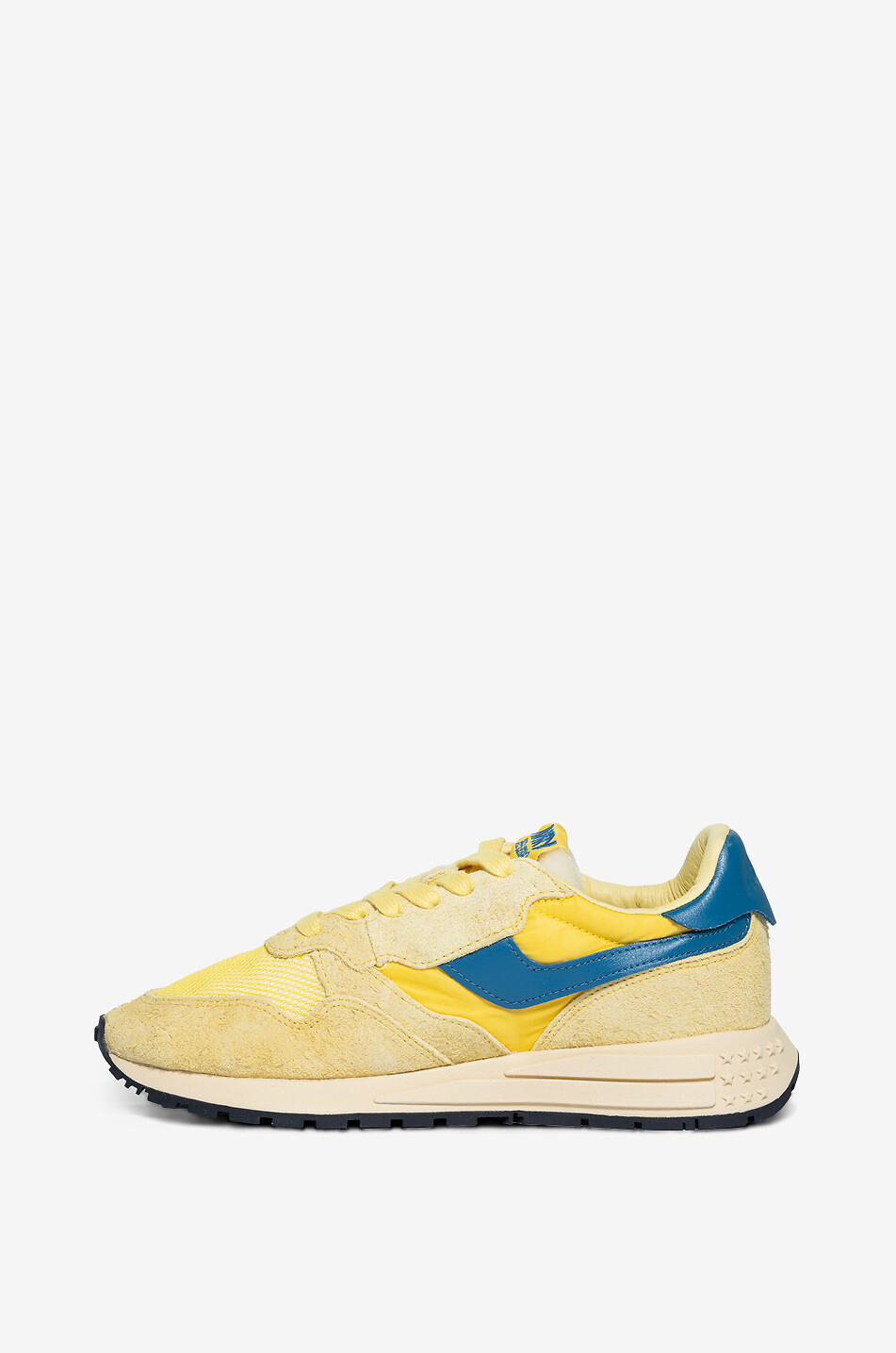 AUTRY Reelwind low-top multi-material lace-up sneakers Women YELLOW 3