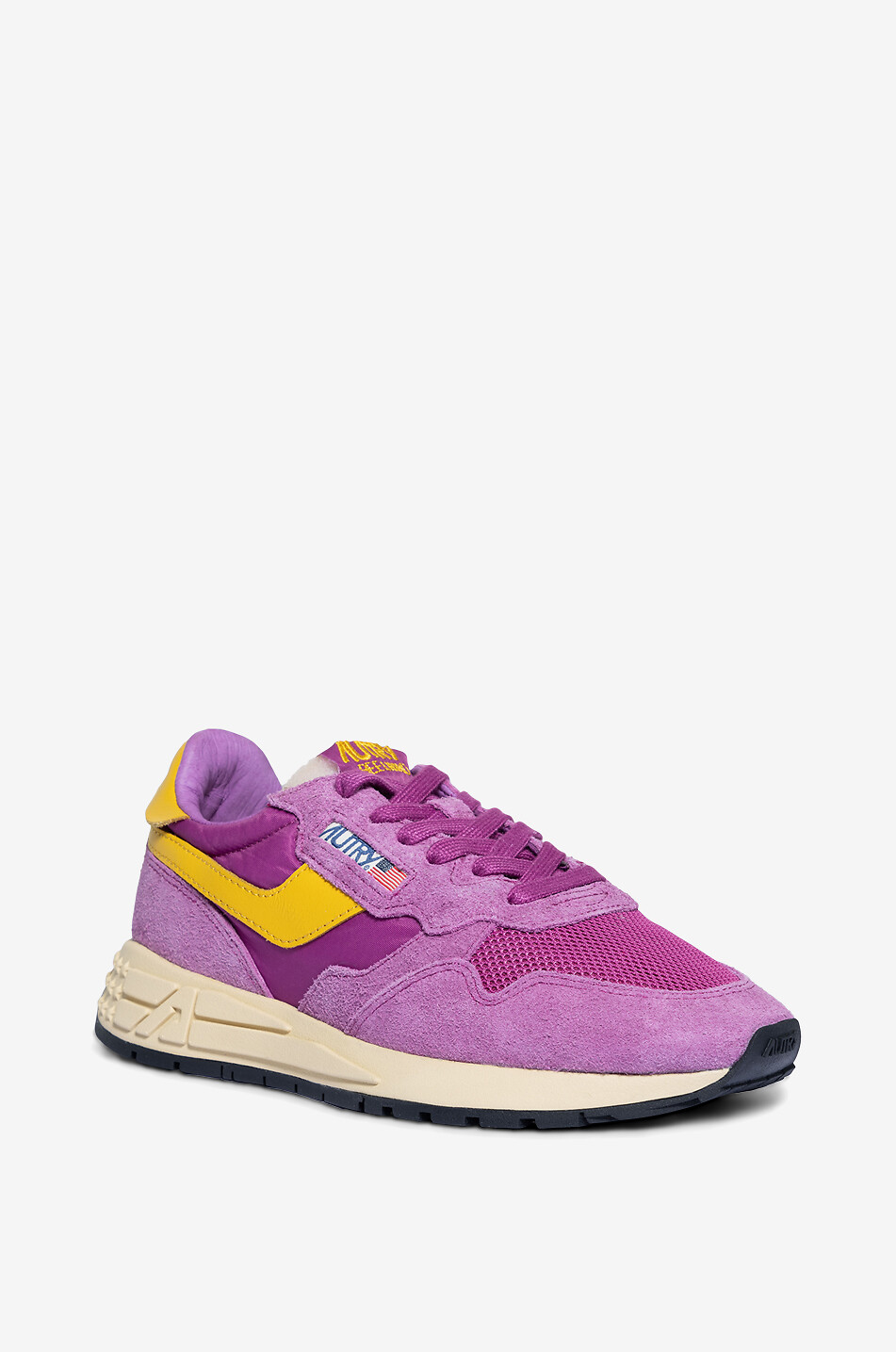 AUTRY Niedrige Materialmix-Schnürsneakers Reelwind Damen DUNKELVIOLETT 1