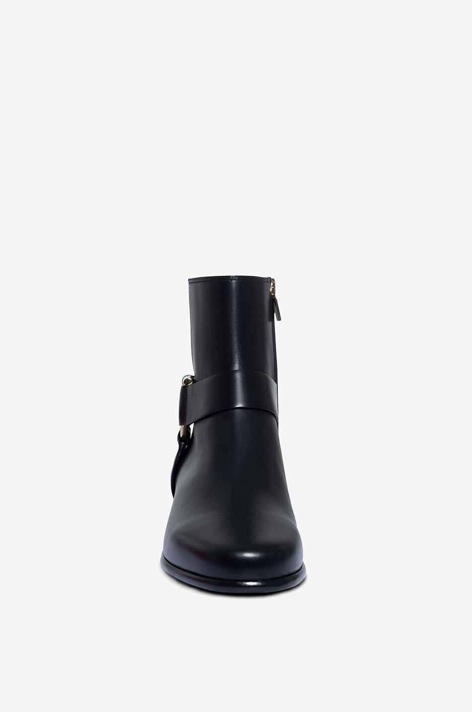 SALVATORE FERRAGAMO Flache Glattlederstiefeletten im Biker-Look Gaincini 20 Damen SCHWARZ 2