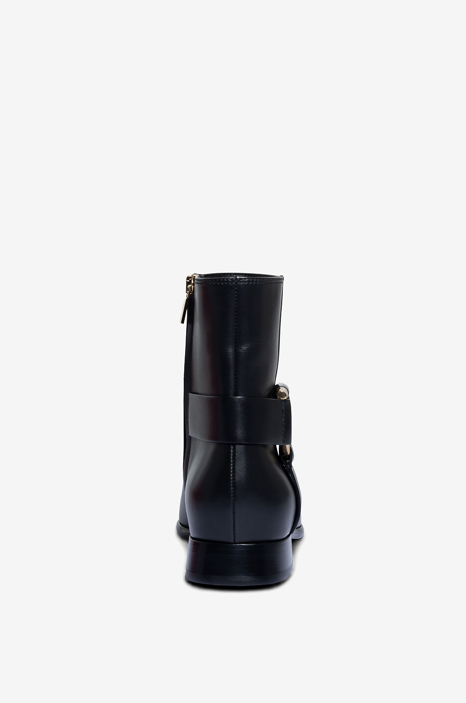 SALVATORE FERRAGAMO Flache Glattlederstiefeletten im Biker-Look Gaincini 20 Damen SCHWARZ 4