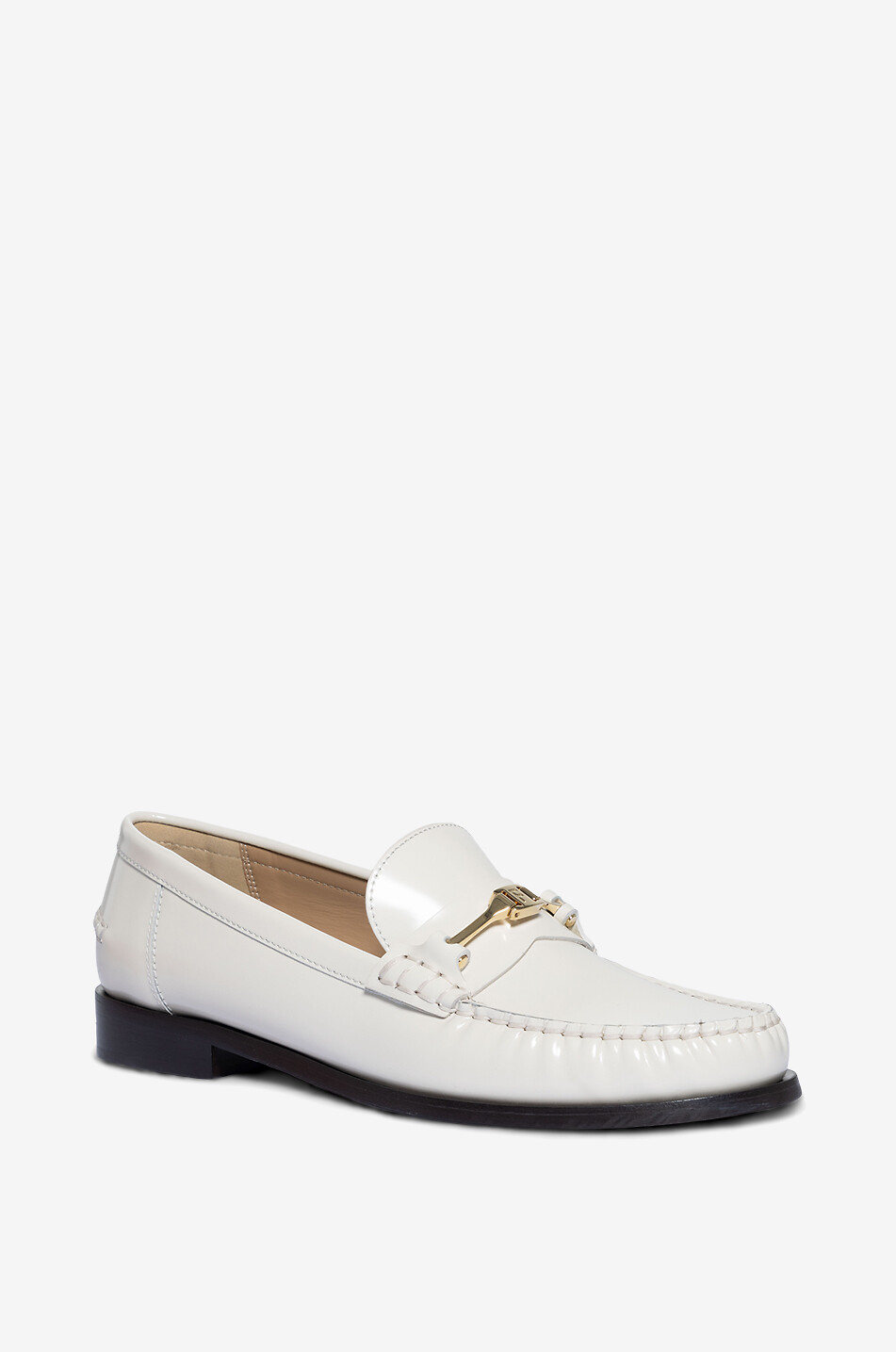 SALVATORE FERRAGAMO Lackledermokassins F Buckle 15 Damen CREMEFARBEN 1