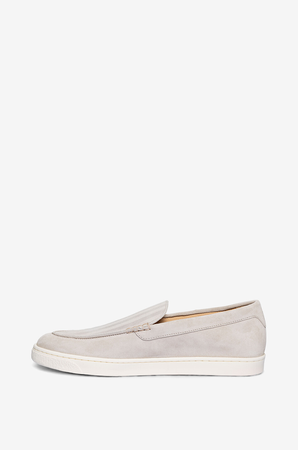 BRUNELLO CUCINELLI Herringbone suede loafers with rubber soles Men Light beige 3